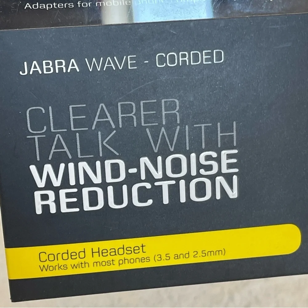 New Jabra WAVE Corded Headset - Wired Headsets - Retail Packaging - Black